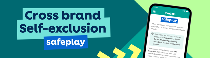 Cross Brand Self Exclusion text showing a mobile phone to the side