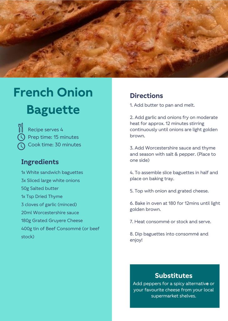 French Baguette recipe card