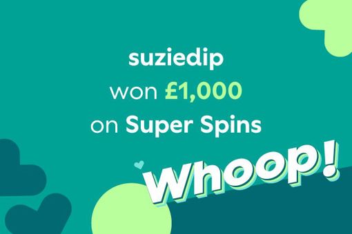 tombola winners story about suziedip won £1,000 on Super Spins