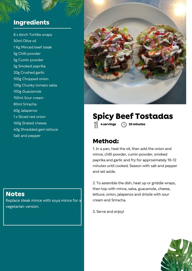 Spicy Beef Tostadas
