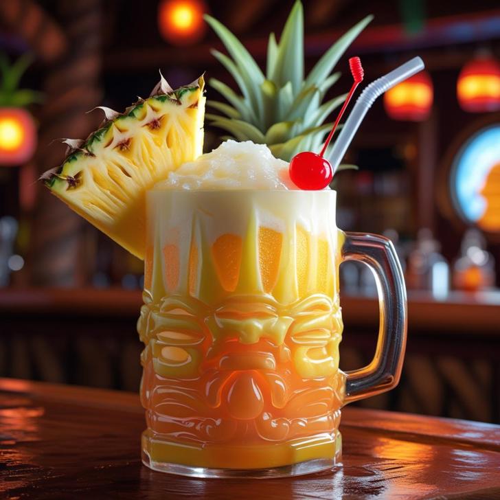 No-rum painkiller mocktail