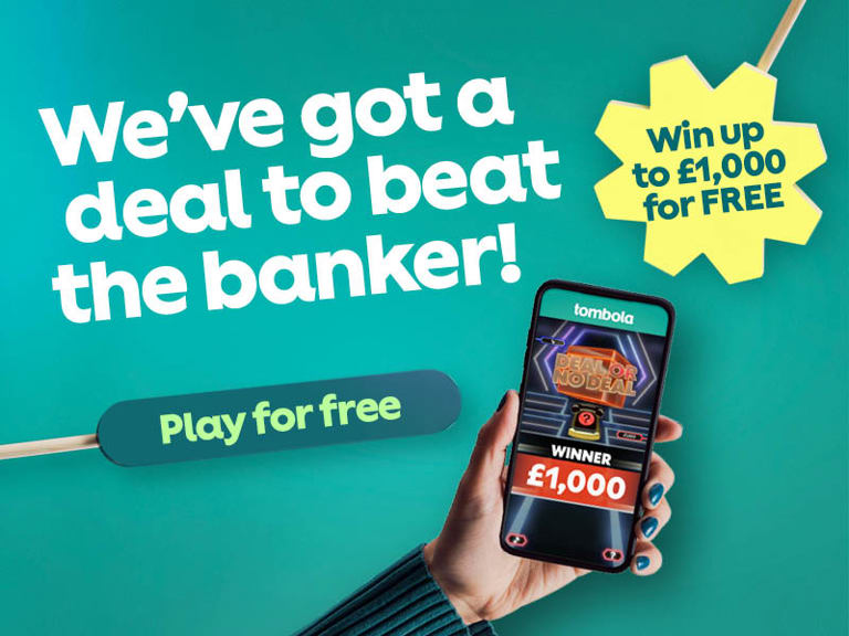 Deal or no deal banners we've got a deal to beat the banker and win up to £1,000