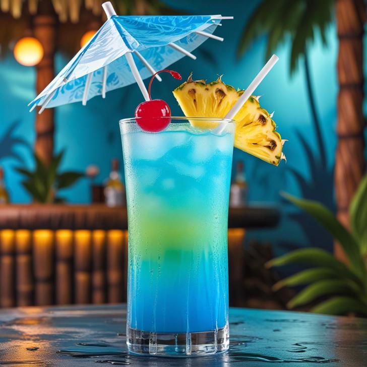 Blue Lagoon Tiki Mocktail