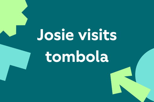Jodie visits tombola