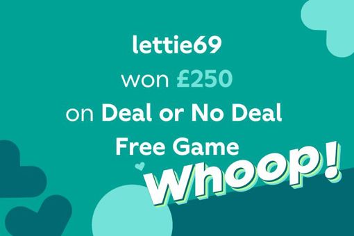 tombola winners story about lettie69 won £250 in Deal or No Deal Free Game