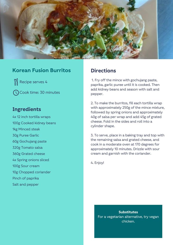 Korean Fusion Burritos