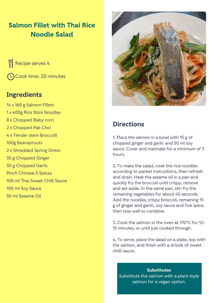 Salmon Fillet with Thai Rice Noodle Salad