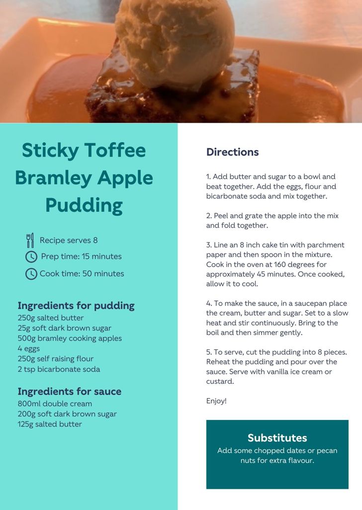 Sticky Toffee Bramley Apple Pudding